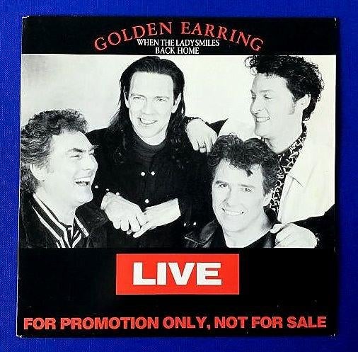 Golden Earring: When the lady smiles/Back home LIVE. (Promo), Ophalen of Verzenden, Gebruikt, Pop
