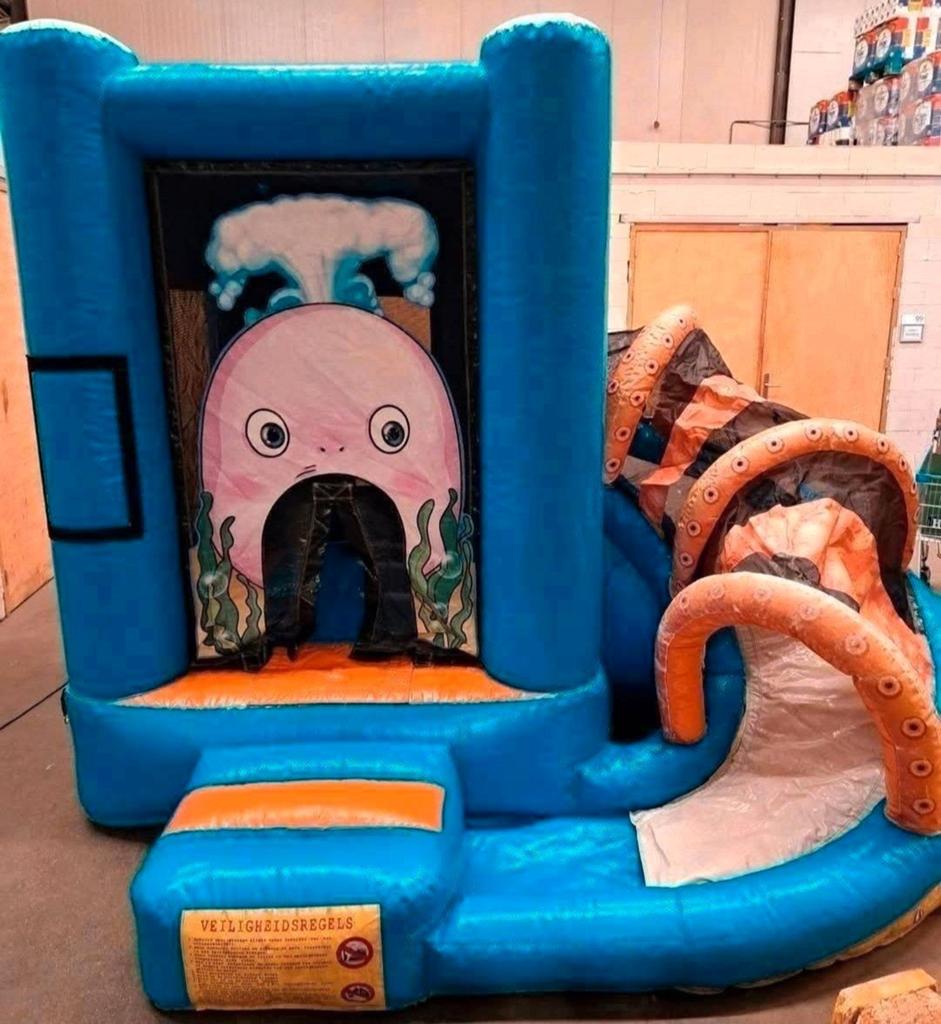 Springkussen Octopus te huur vanaf 79,99, Ophalen, Zo goed als nieuw, Verjaardag