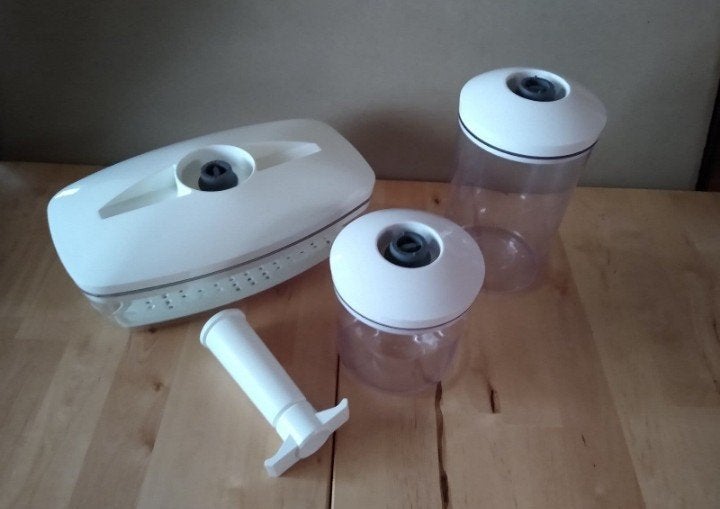 Vacuvin set 1 voorraaddoos, 2 voorraadpotten + GRATIS pomp., Verzenden
