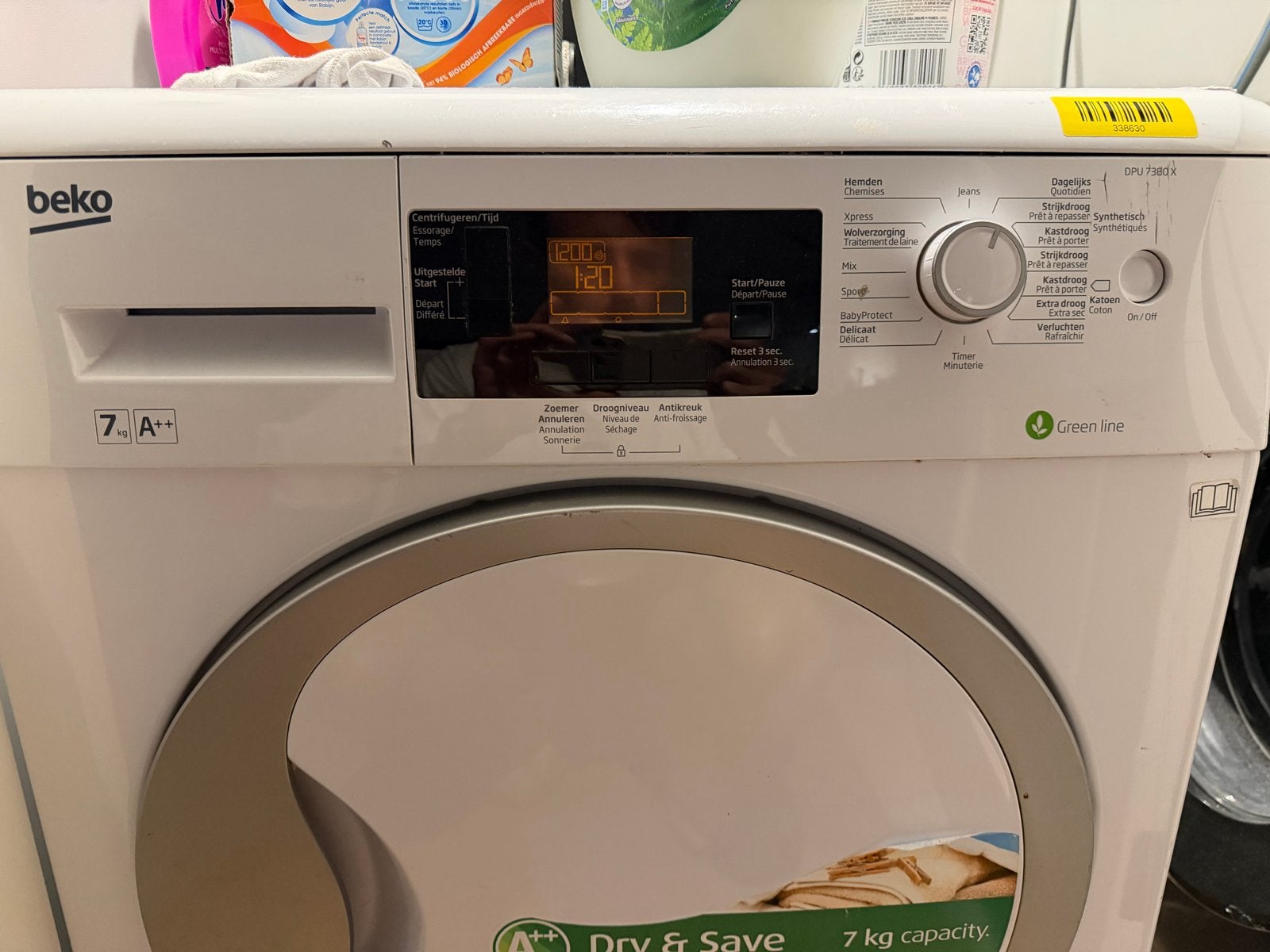 Beko DPU 7304 X Condensdroger 7 kg A++, Witgoed en Apparatuur, Wasdrogers, Ophalen, 6 tot 8 kg, Gebruikt, Voorlader