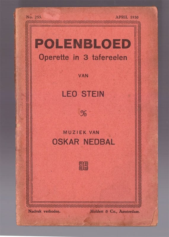 Polenbloed - Operette in 3 tafereelen - van Leo Stein., Boeken, Ophalen of Verzenden, Gelezen, Artiest