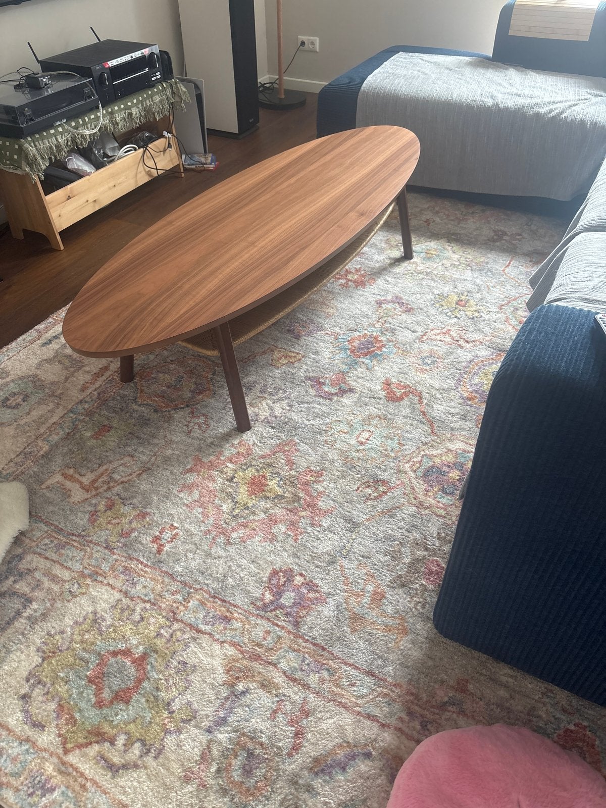 Ovale Salontafel met Opbergruimte - Modern Design, Ophalen, Gebruikt, 100 tot 150 cm, 50 tot 100 cm