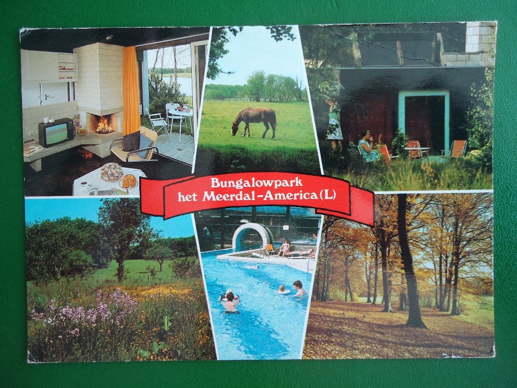 (2068) Kaart: AMERICA (L) / Bungalowpark Het Meerdal, Verzenden, 1980 tot heden, Gelopen, Limburg
