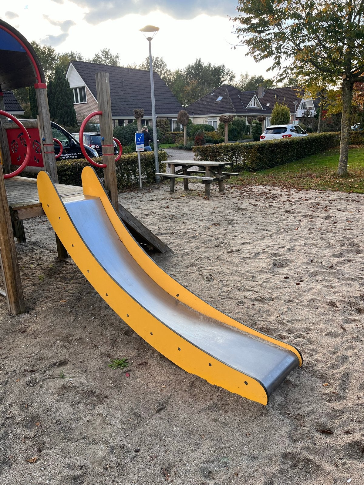 RVS Glijbaan voor speeltoestel 1m hoog of als bultglijbaan, Ophalen of Verzenden, Gebruikt, Glijbaan, Aanbouwonderdeel