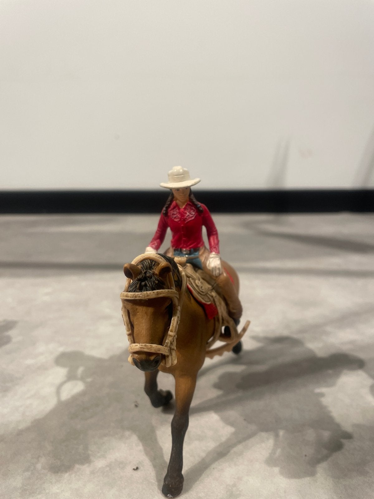 Schleich paard met ruiter - Western set, Ophalen of Verzenden, Gebruikt