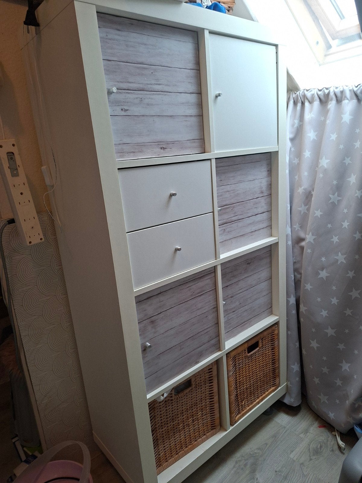 IKEA Kallax kast met deuren, lades en manden, Ophalen, Overige materialen, Gebruikt, Met lade(s)
