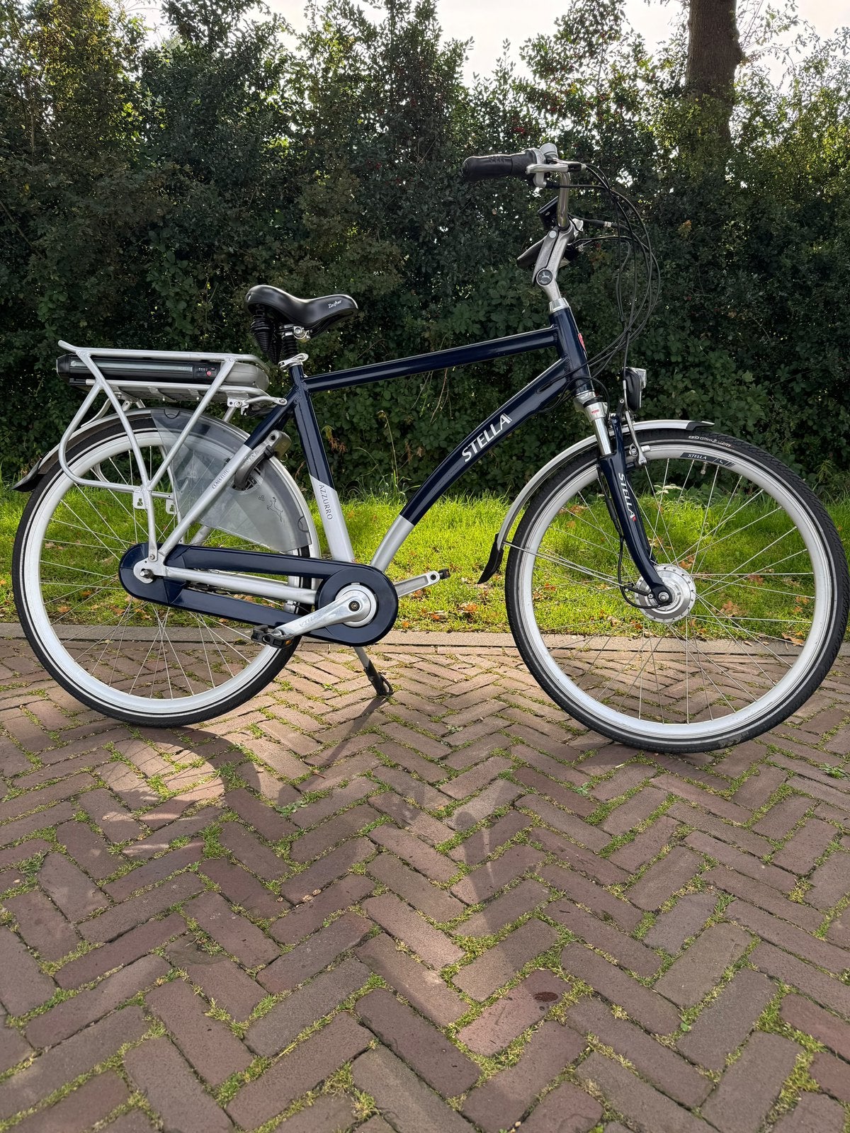 Stella Azzurro Elektrische fiets nieuwe Accu Heren fiets, Zo goed als nieuw, 50 km per accu of meer, 55 tot 59 cm, Ophalen