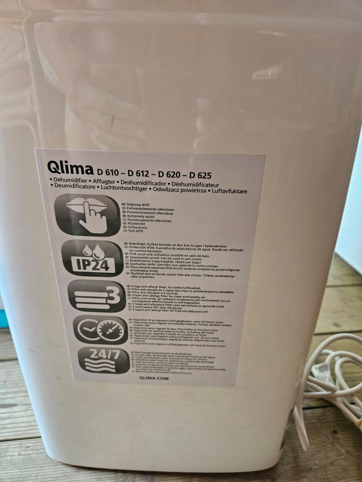 Qlima D 612 Luchtontvochtiger - Zo goed als nieuw, Witgoed en Apparatuur, Ophalen of Verzenden, Zo goed als nieuw, Luchtontvochter