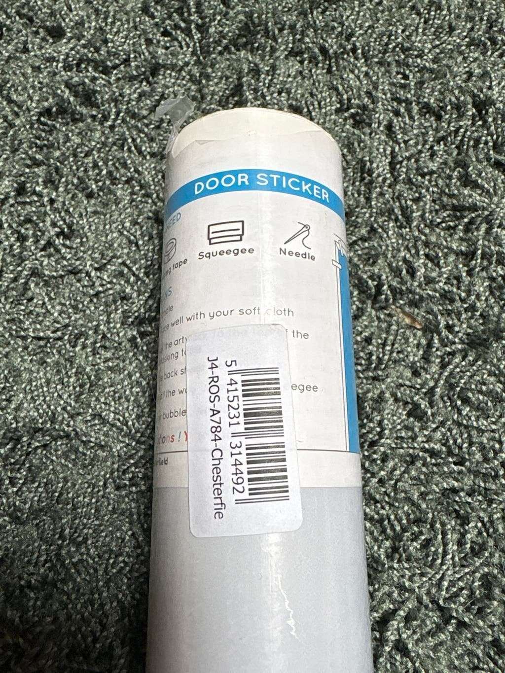 Deursticker Chesterfield Patroon - Nieuw in Verpakking, Nieuw, Klassiek, Ophalen of Verzenden, Kunststof