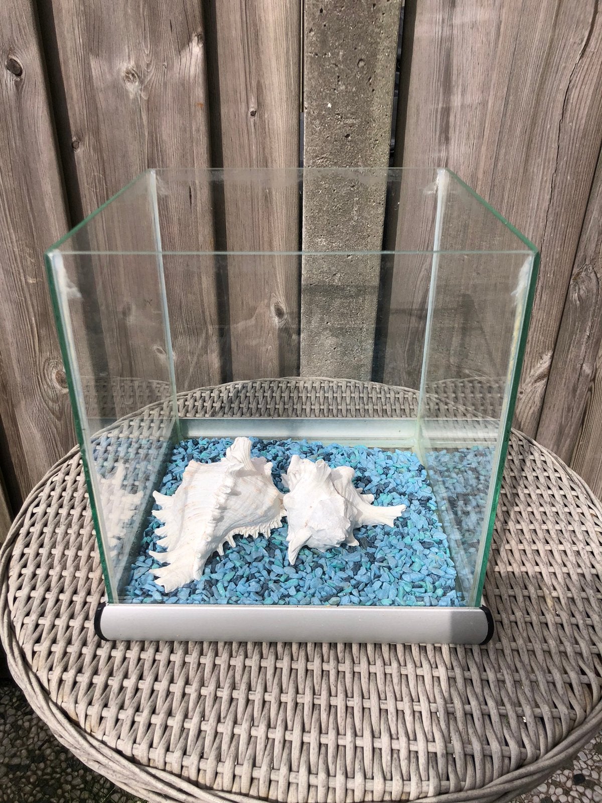 Kubus vissenkom met toebehoren, Ophalen, Gebruikt, Leeg aquarium