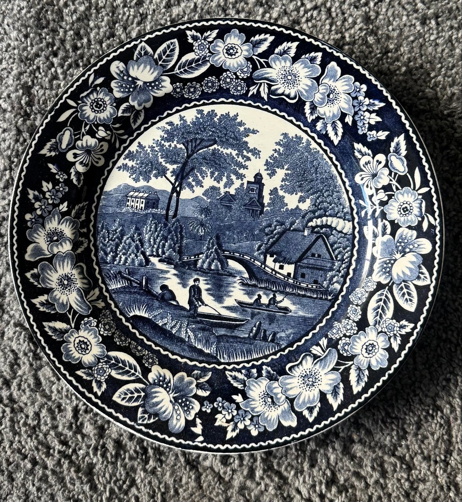 Set van 7 Antieke Delfts Blauwe Wandborden - Diverse Scènes, Ophalen