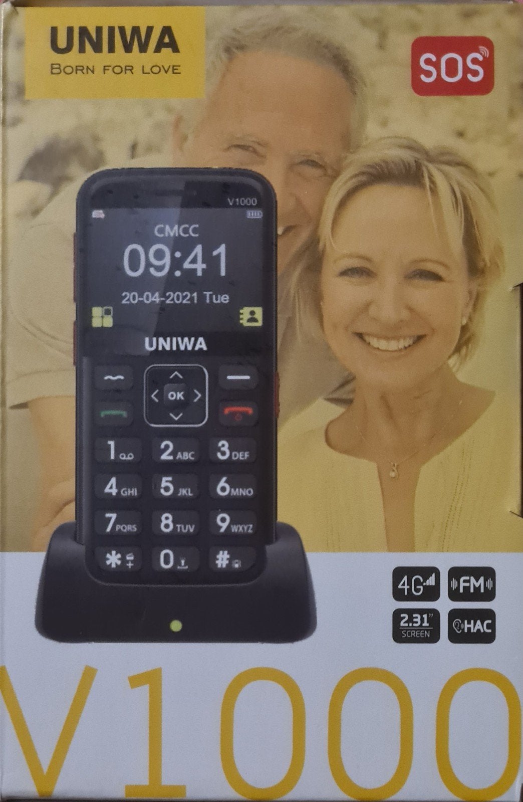 Telefoon met luidspreker en SOS-knop, geschikt v hoortoestel, Ophalen of Verzenden
