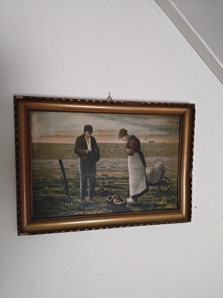 Schilderij het angelus, Ophalen of Verzenden