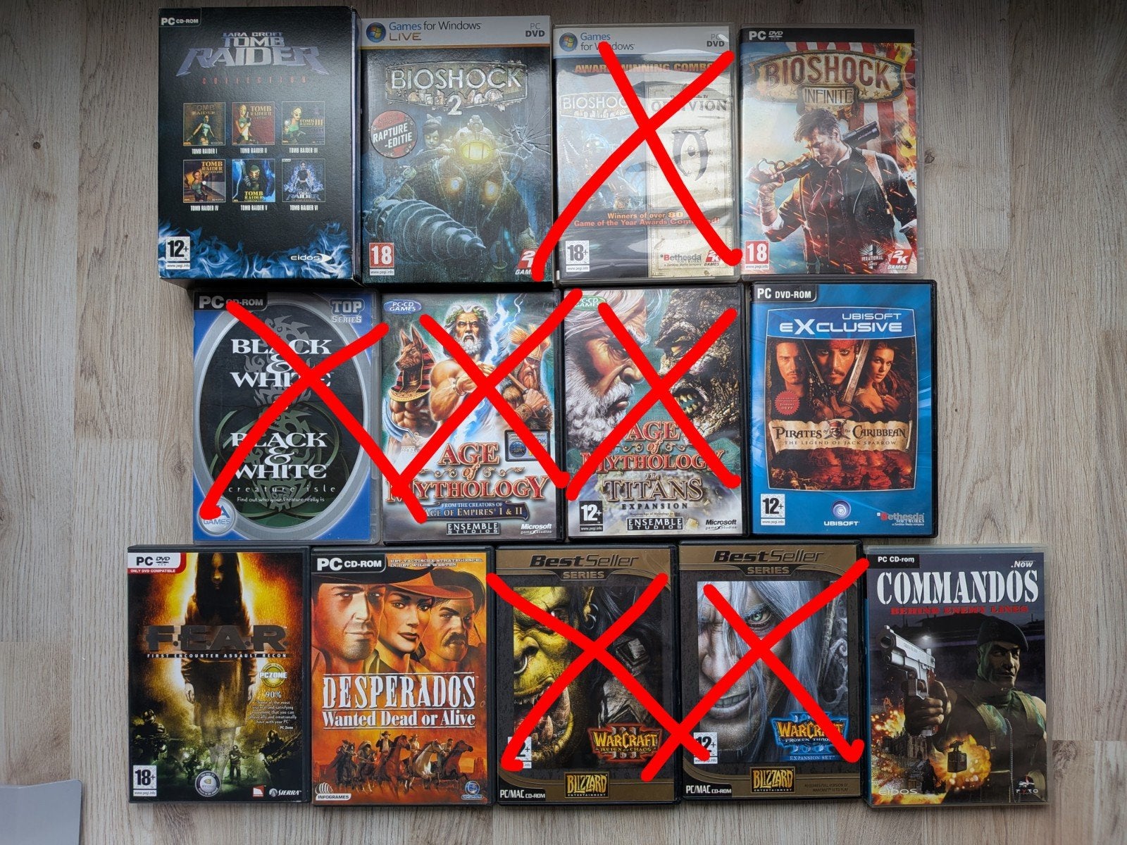 Grote collectie PC games: Tomb Raider, BioShock, Commandos, Gebruikt, Vanaf 18 jaar, Overige genres, 1 speler