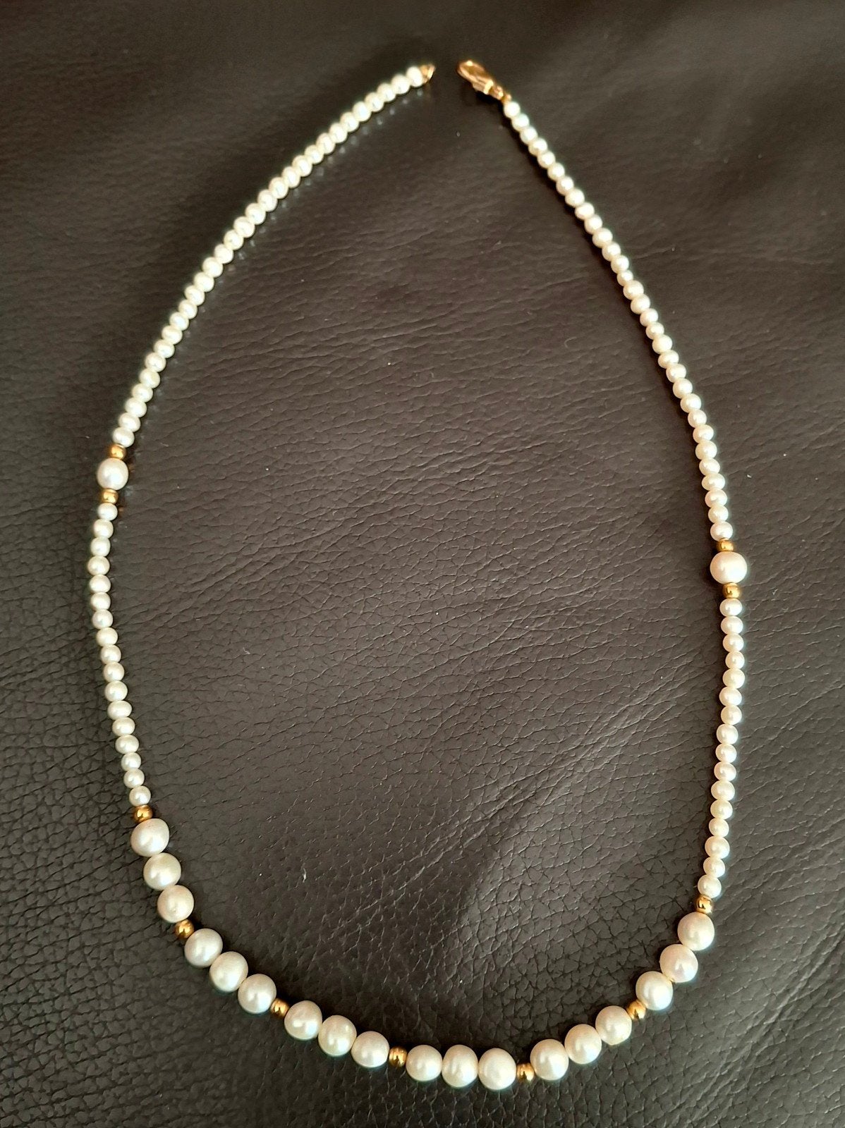 parel ketting met goud +- 45 cm lang ..kwalitatief  prima, Ophalen of Verzenden, Goud