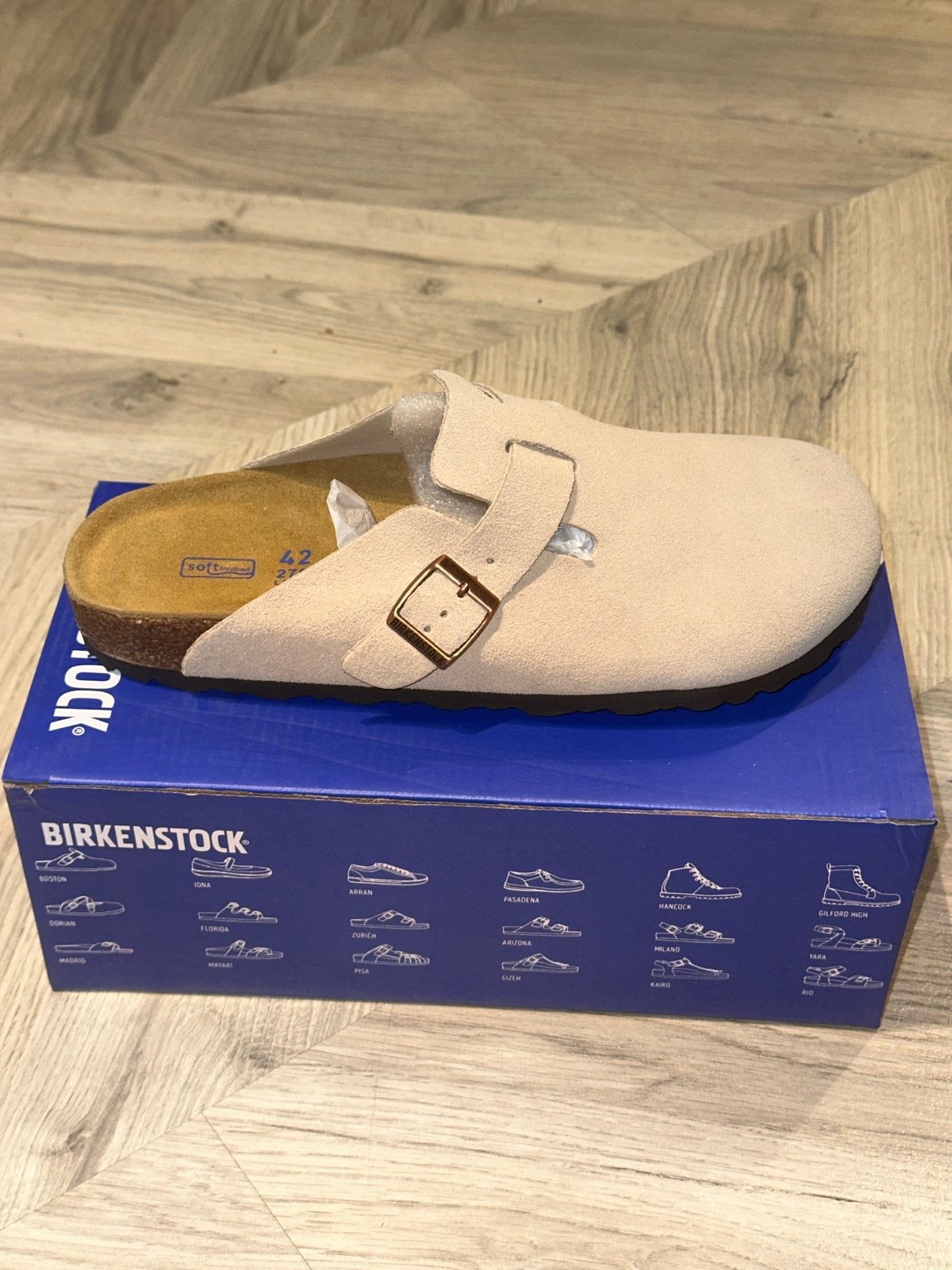 Birkenstock Boston BS Sand - Maat 42, Ophalen of Verzenden, Nieuw, Beige, Sandalen of Muiltjes