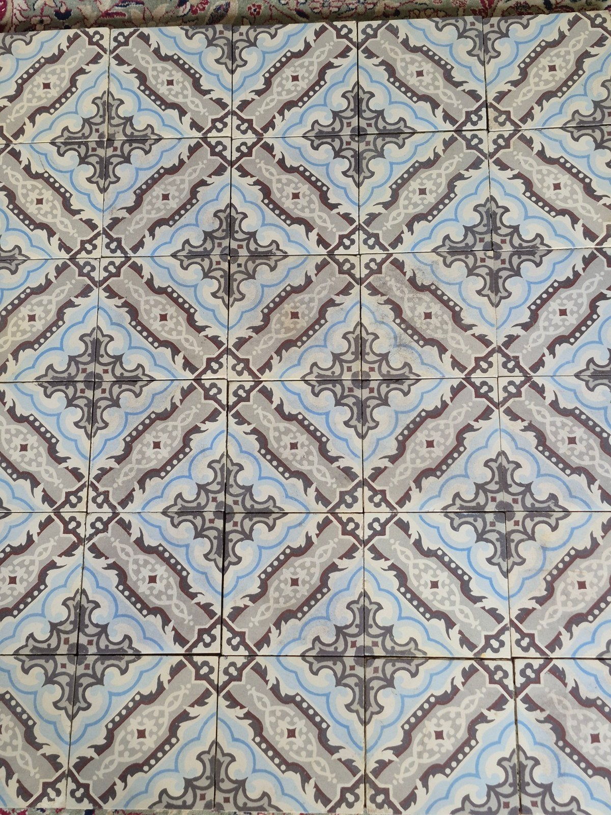 Antieke vloertegels, plavuizen 30 st ca 1920 Belle Epoque, Ophalen, Gebruikt, Steen of Klei, Minder dan 50 cm