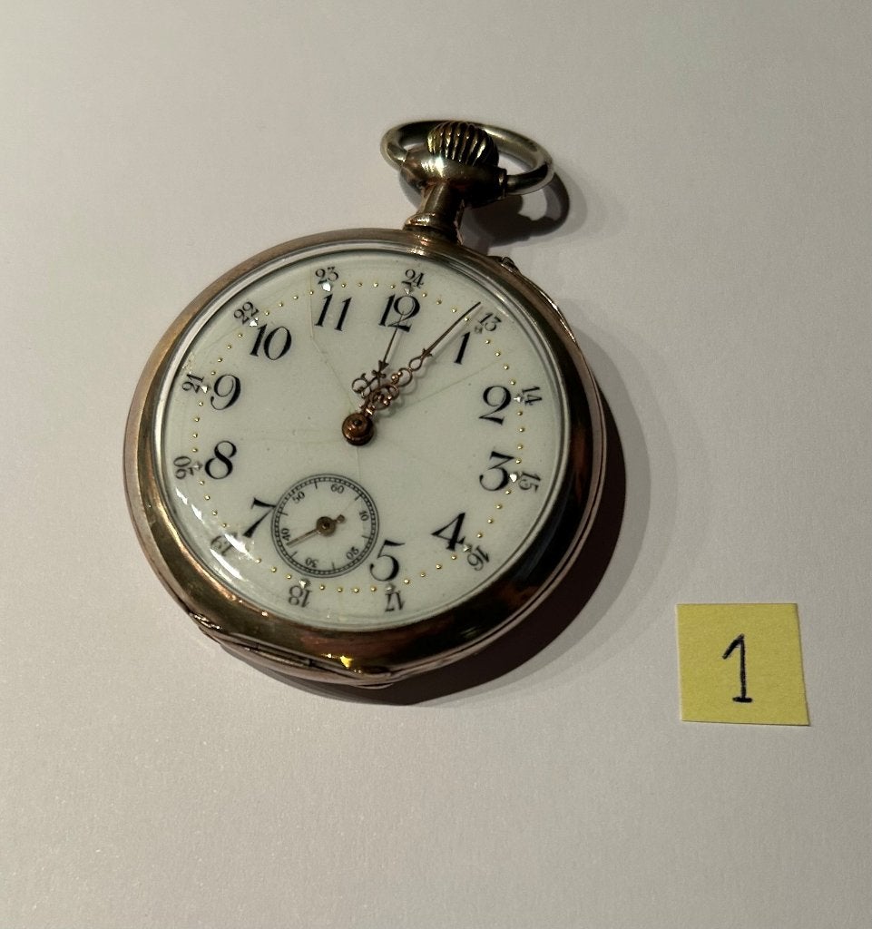 Zilveren Remontoir zakhorloge, cylindre 10 rubis, Overige merken, Zakhorloge, 1900 tot 1930, Ophalen of Verzenden