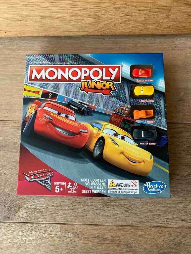 Monopoly Junior Disney Pixar Cars 3 Bordspel, Drie of vier spelers, Ophalen of Verzenden, Nieuw