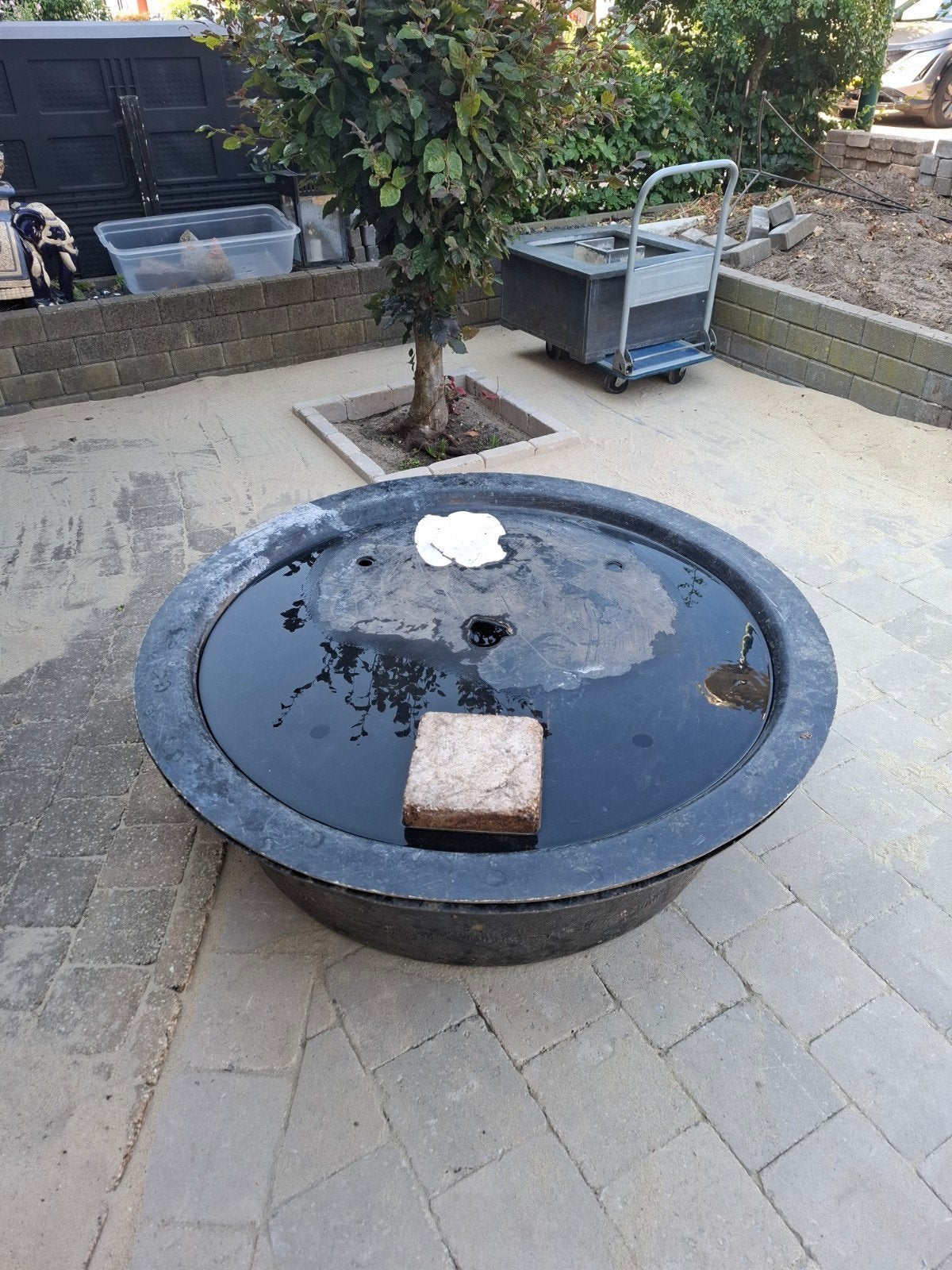 Grote vijverbak / waterornamentbak - Ø127cm, Ophalen of Verzenden, Gebruikt