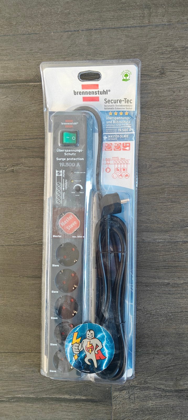 Brennenstuhl Secure-Tec Master-Slave Stekkerdoos, Ophalen, Nieuw, Brennenstuhl, Stekkerdoos