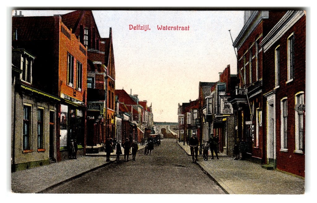 Delfzijl, Waterstraat, Verzamelen, Verzenden, 1920 tot 1940, Gelopen, Groningen