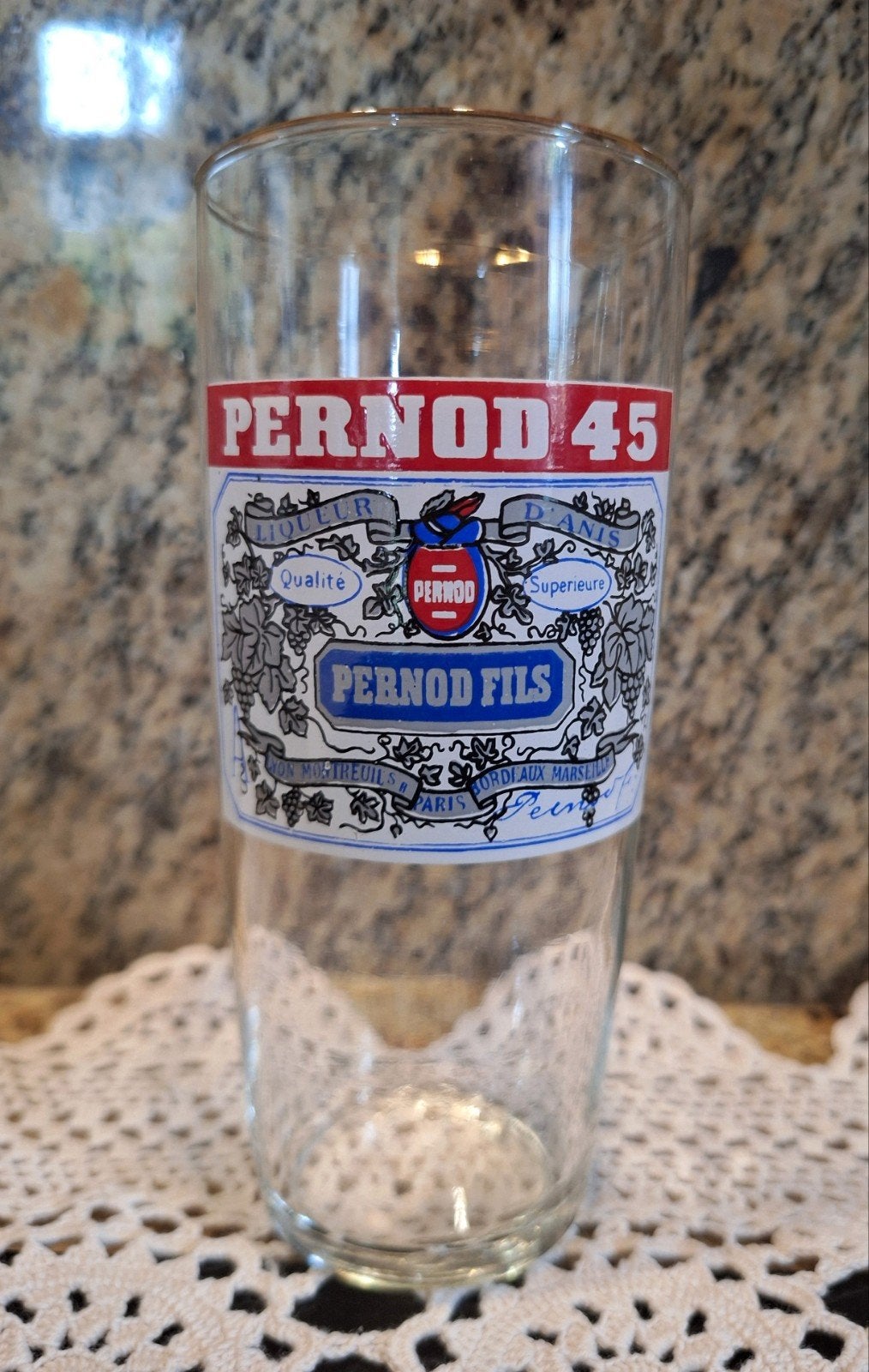 Pernod 45  glas, Ophalen of Verzenden, Zo goed als nieuw, Glas of Glazen, Overige merken