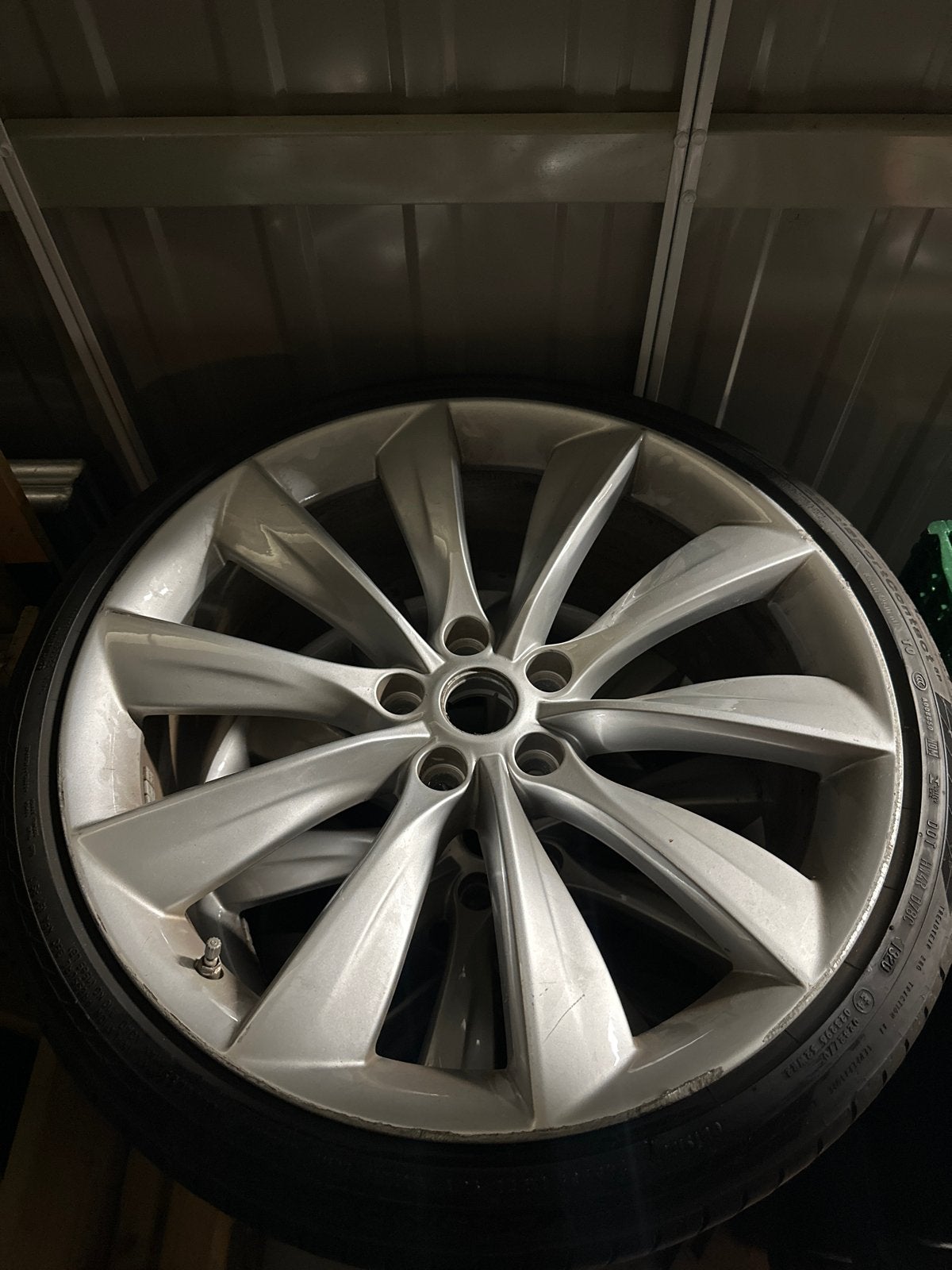 5x Tesla Turbine velgen 21 inch met Continental banden, Ophalen, Gebruikt, Banden en Velgen, 21 inch