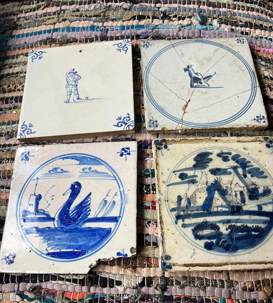 Antiek Delfts Blauwe Tegels -, Antiek en Kunst, Ophalen of Verzenden