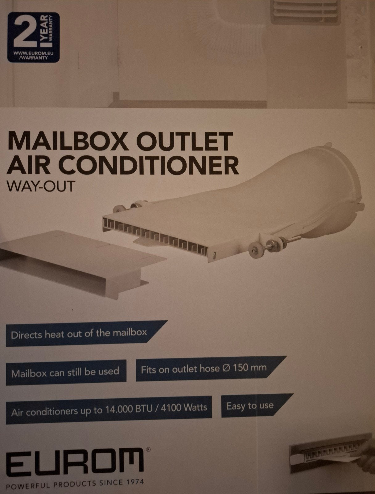 EUROM Mailbox Outlet Airconditioner WAY-OUT Brievenbus Airco, Ophalen, Zo goed als nieuw, Mobiele airco, 3 snelheden of meer