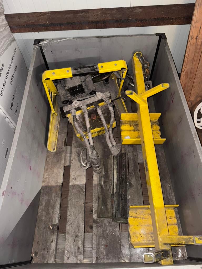 Hydraulische vatenklem Weber Hydraulik – voor heftruck/kraan, Ophalen, Zo goed als nieuw