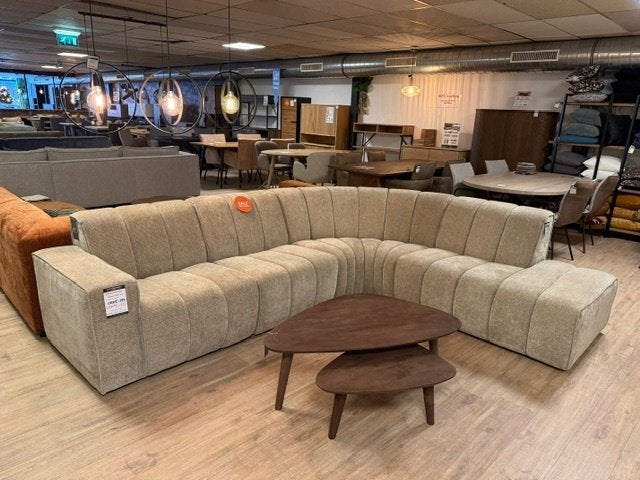 Half ronde hoekbank - 303 x 253cm - beige/taupe, Ophalen of Verzenden