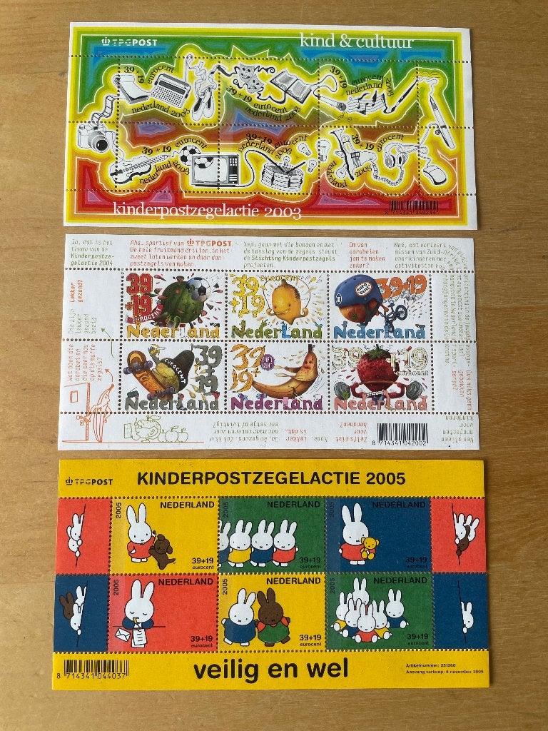 Kinderpostzegels 2003, 2004, 2005, Postzegels en Munten, Postzegels | Nederland, Ophalen of Verzenden, Na 1940, Postfris