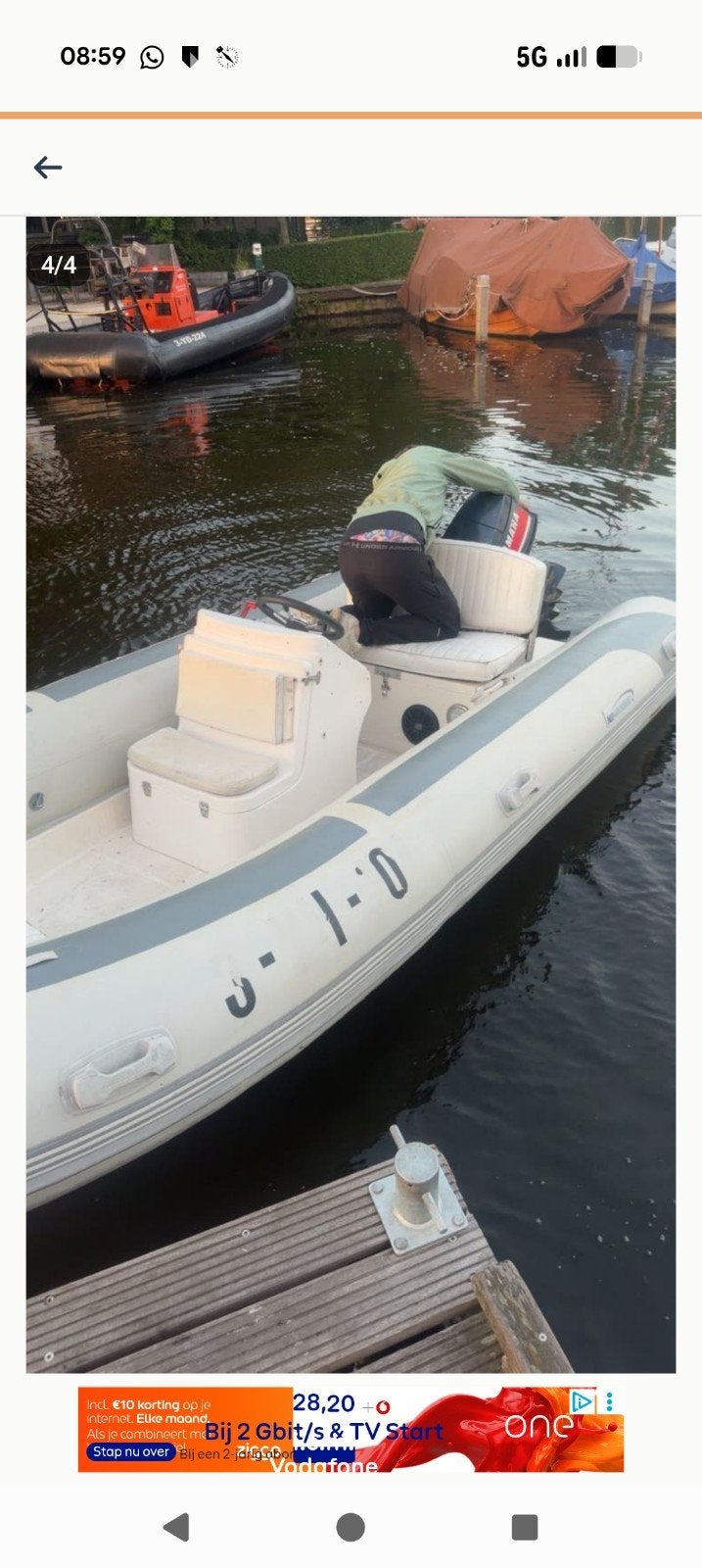 ​Titel: Complete RIB 4,80m + Yamaha 40pk (Project / Opknappr, Watersport en Boten, Speedboten, Ophalen of Verzenden, Buitenboordmotor