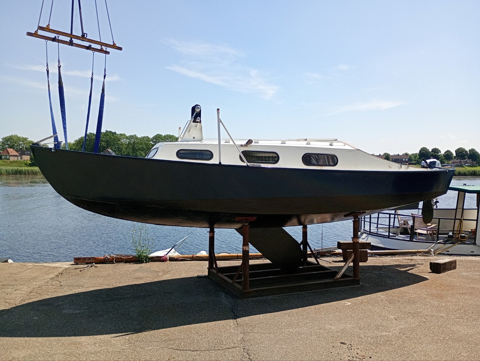 7.5m kajuitboot / kanaalboot / grachtenboot (diepgang +-50cm, Overige merken, Gebruikt, Kajuitboot, Buitenboordmotor
