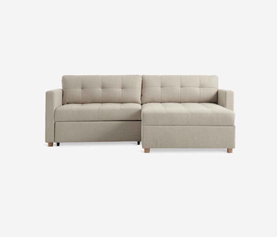 Jysk slaapbank met opbergruimte -, Ophalen, Gebruikt, Tweepersoons, Beige