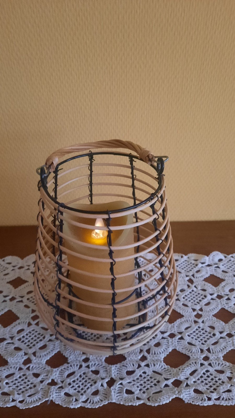 NIEUW! Rieten rotan LANTAARN KAARSHOUDER voor (led-) kaars, Ophalen of Verzenden, Kaars
