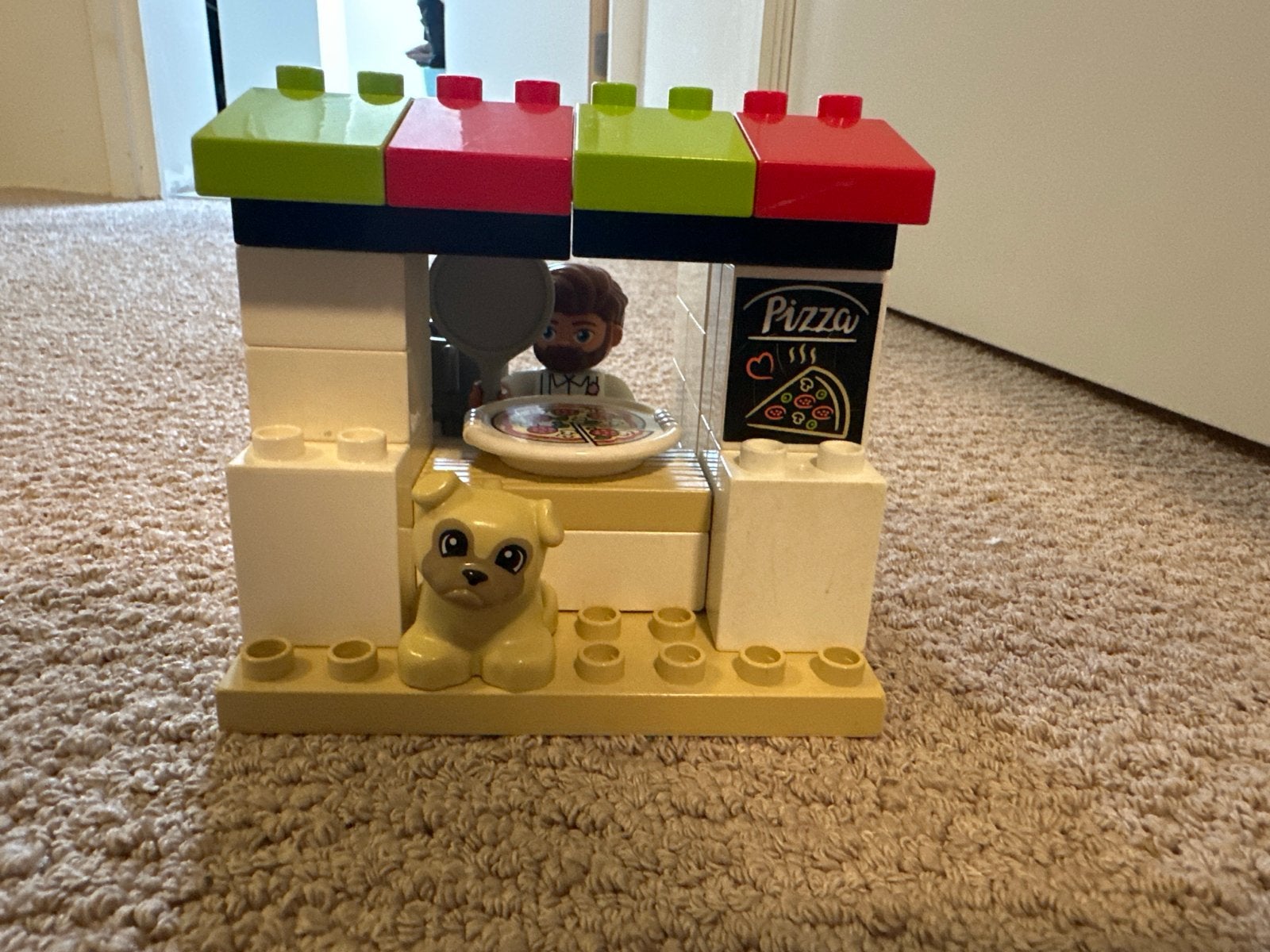 LEGO Duplo Pizzakraam met figuur en hondje, Ophalen, Gebruikt, Overige merken
