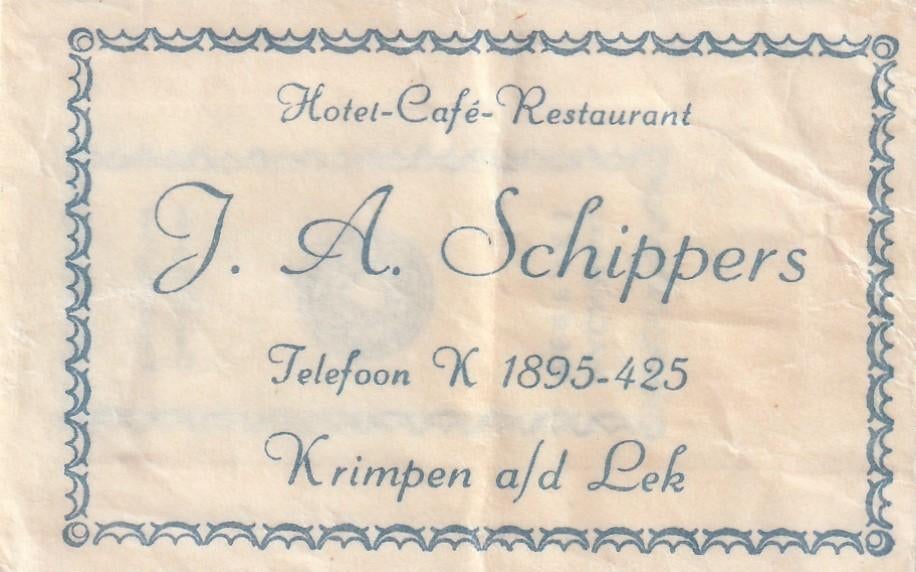 Suikerzakje #1145 : Schippers Krimpen a/d Lek, Verzamelen, Verzenden, Nederland
