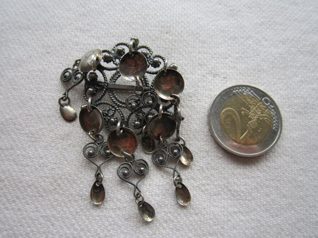 9.  Schitterende oude broche, zilver 925, Ophalen, Zilver, Broche