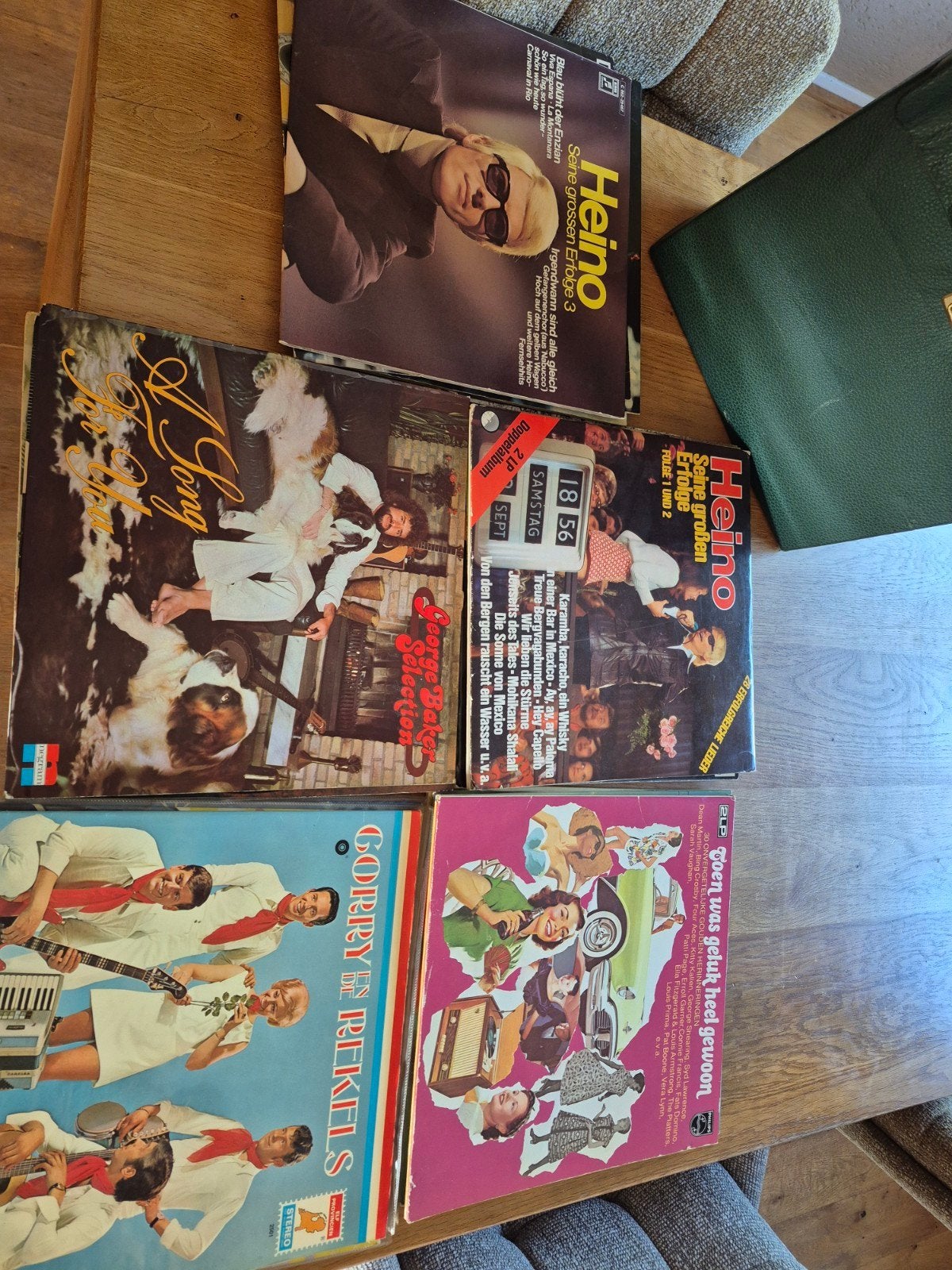 Vintage LP collectie met opbergbox - diverse genres, Cd's en Dvd's, Vinyl | Pop, LP, Gebruikt, Overige genres, Ophalen of Verzenden