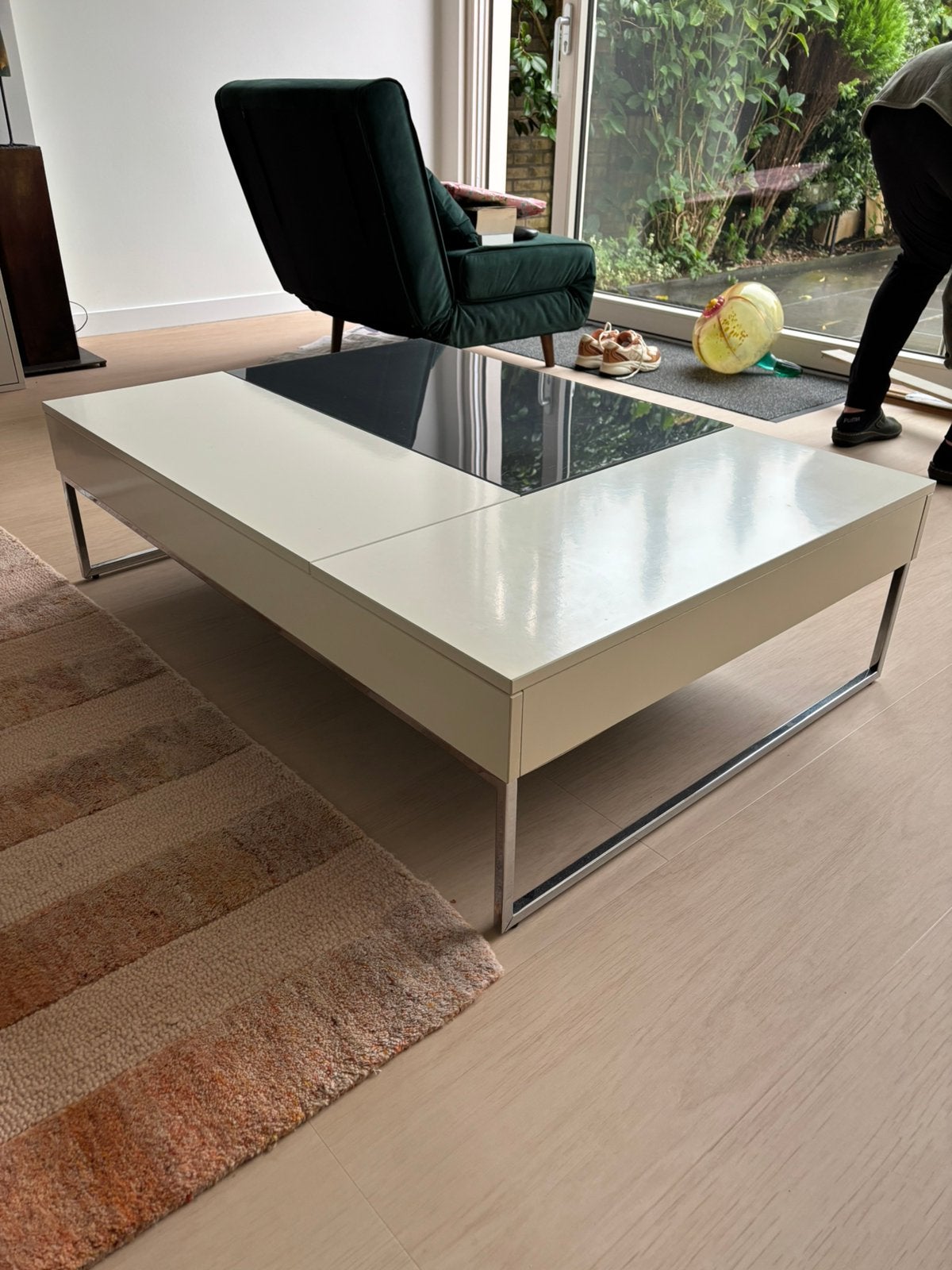 Design BoConcept Salontafel Wit & Grijs, Ophalen, 100 tot 150 cm, 50 tot 100 cm, Zo goed als nieuw