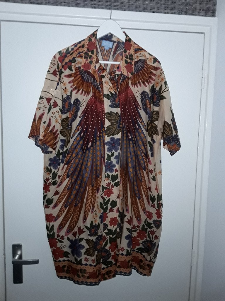 Isla Bonita Rood/Oranje Lange Blouse Maat One Size, Kleding | Dames, Maat 38/40 (M), Isla Bonita, Ophalen of Verzenden, Zo goed als nieuw