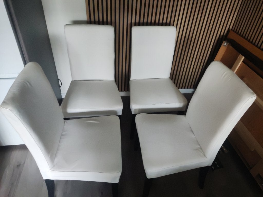 4x IKEA Henriksdal Wit/Zwart, Huis en Inrichting, Stoelen, Ophalen, Gebruikt, Wit, Vier