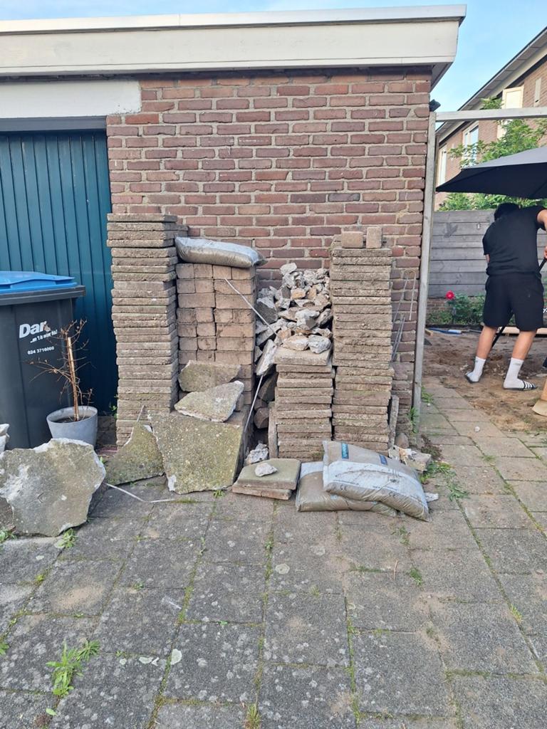 20m2 stoeptegels /gratis, Ophalen of Verzenden, Gebruikt, Beton, Overige typen