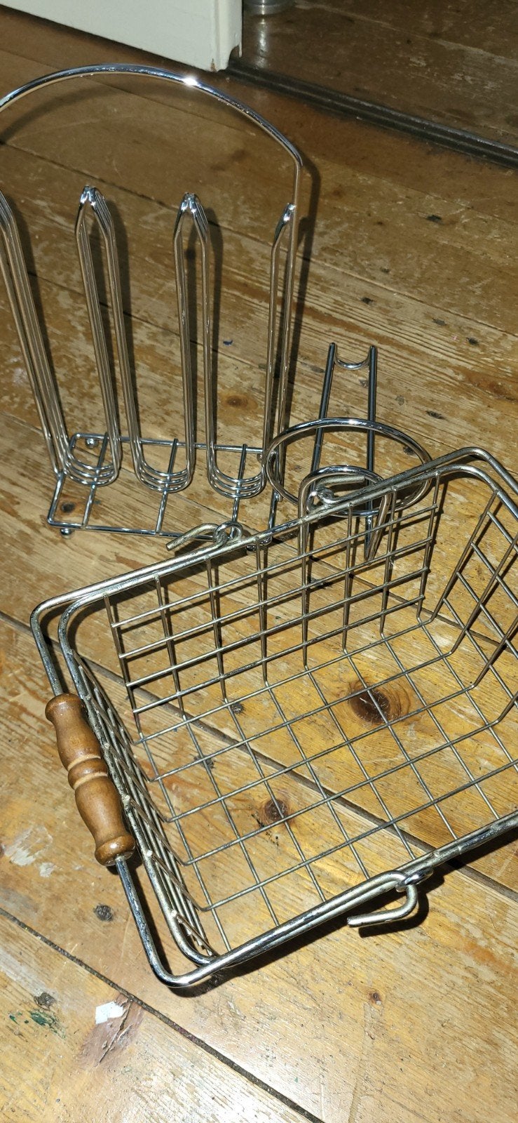 Verchroomd metalen rekje en mandje, Ophalen, Zilver, Metaal, Overige typen