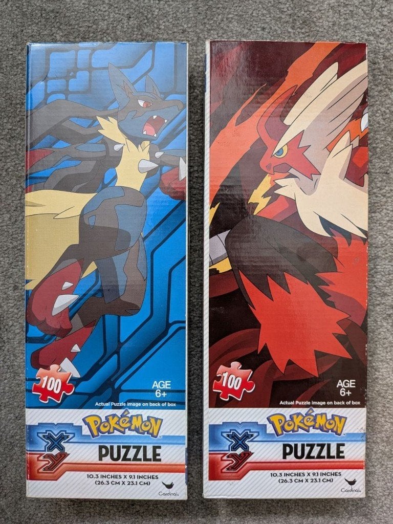 2× Pokémon Puzzel | Blaziken + Lucario ( Compleet ), Ophalen, Minder dan 500 stukjes, Zo goed als nieuw, Legpuzzel