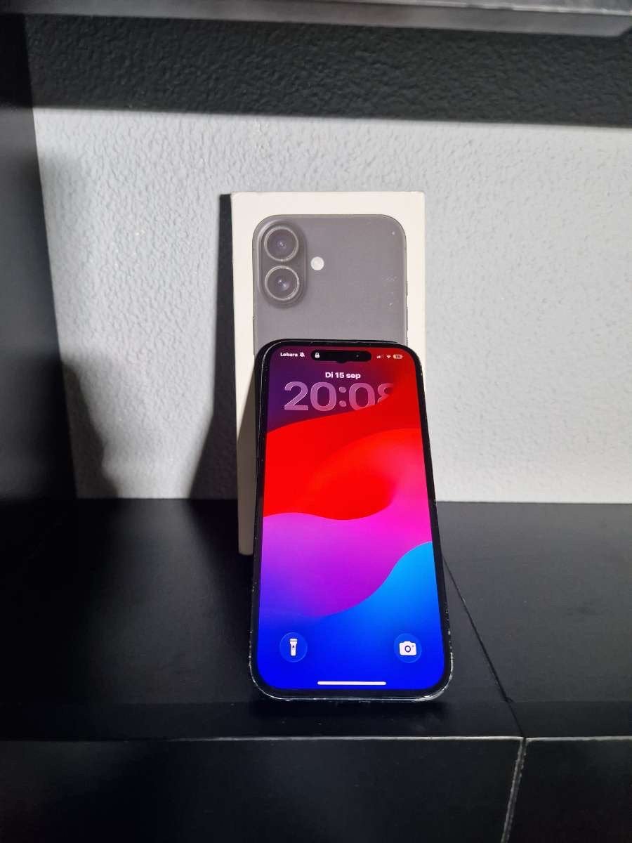 Iphone 16 128GB – Nieuw scherm & batterij, Ophalen of Verzenden, Zo goed als nieuw, Zwart, 128 GB