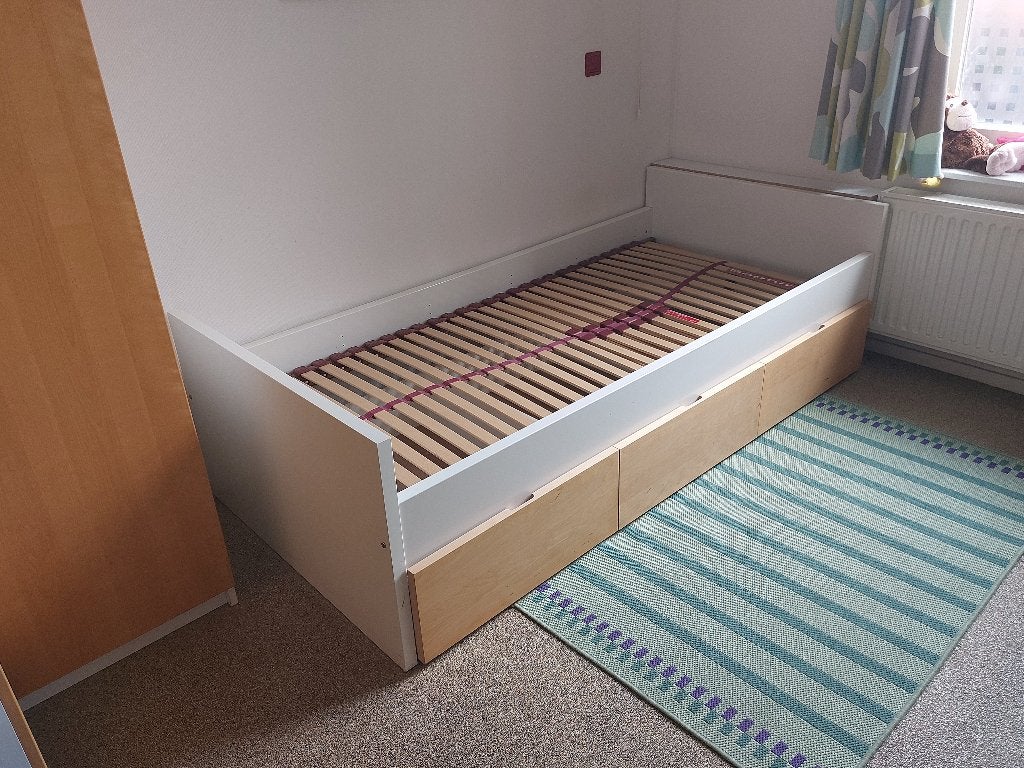 Bedden, Huis en Inrichting, Slaapkamer | Bedden, Ophalen, Gebruikt, 90 cm, Eenpersoons