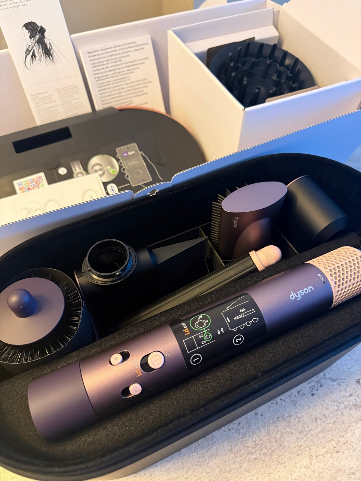 Dyson Airwrap i.d. Curly+Coily Styler Jasper Plum Z.G.A.N., Witgoed en Apparatuur, Ophalen, Zo goed als nieuw, Haarverzorging